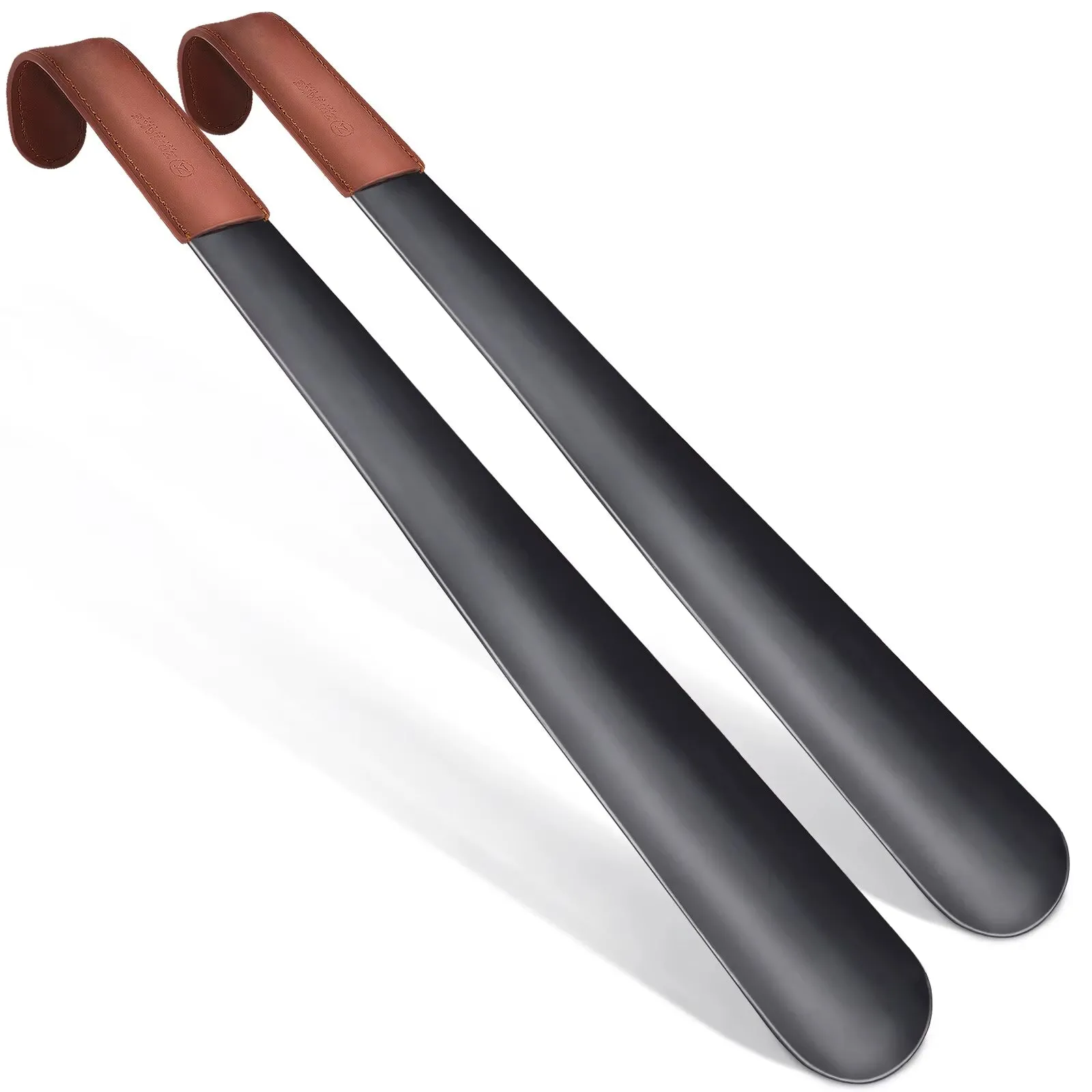 Metal Shoe Horn 42Cm Long Handled Stainless Steel Shoe Horn with Leather Strap Shoehorn for Seniors Extra Long Shoe Accessories