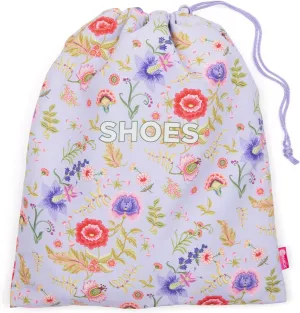 Miamica Shoe Bag, Folklore Purple Floral – 11” x 9” x 0.25” – Cute Shoe Bag for Women, Protects Footwear and Luggage – Shoe Bag with Interior Divider – Fits 1-2 Pairs of Shoes, M32205
