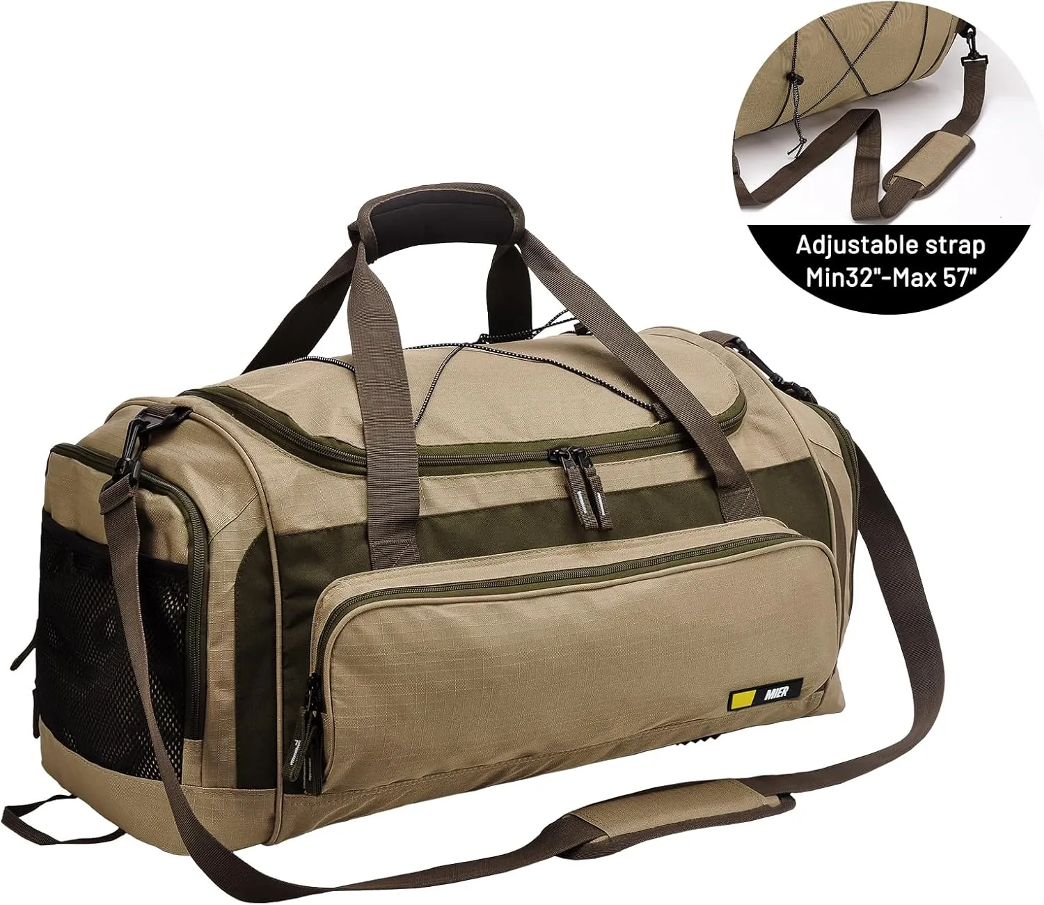 MIER Large Duffel Bag Men's Gym Bag with Shoe Compartment, 60L