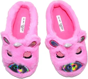 Millffy Soft Fuzzy Animal Slippers Mother Daughter Sloth Foot Pals Rainbow Unicorn Slippers for Girls Women