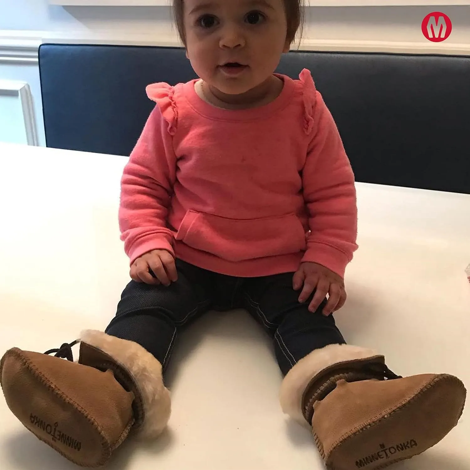 Minnetonka Genuine Sheepskin Bootie (Infant/Toddler)