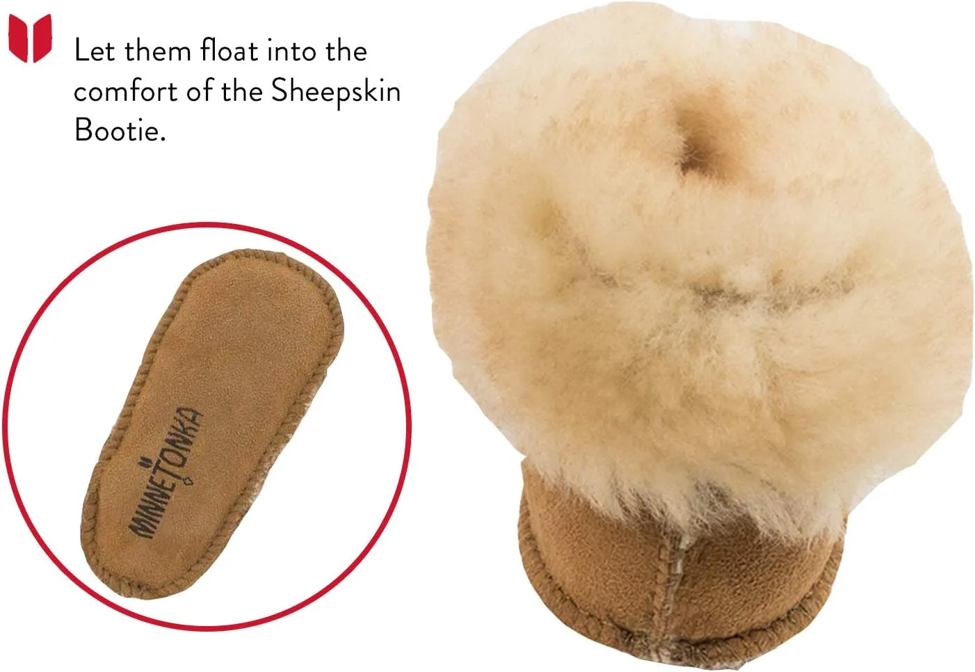 Minnetonka Genuine Sheepskin Bootie (Infant/Toddler)