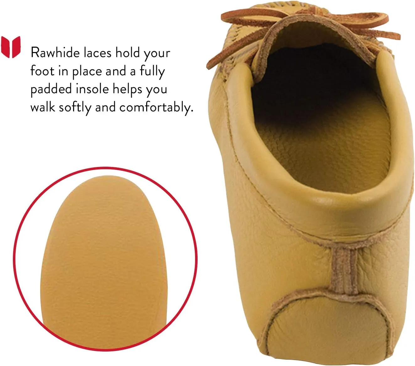 Minnetonka Women's Double Deerskin Soft Leather Sole Moccasin