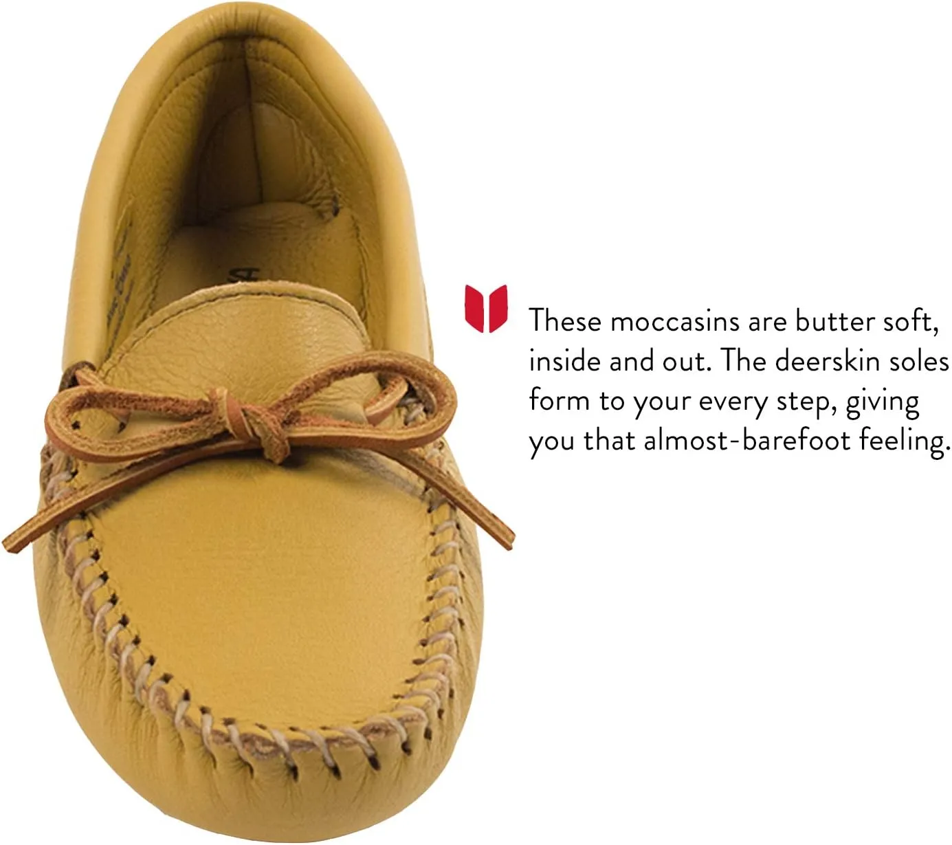 Minnetonka Women's Double Deerskin Soft Leather Sole Moccasin