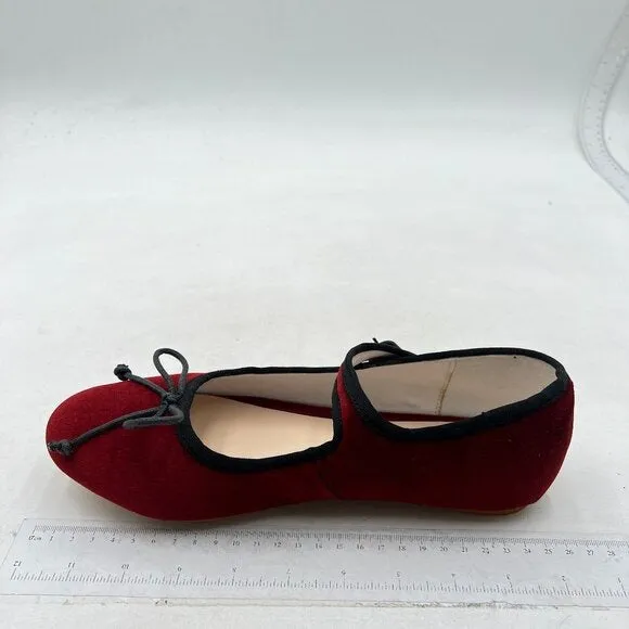 Miss left Burnt Sienna Bowknot Ankle Strap Mary Jane Round Toe Ballet Flats