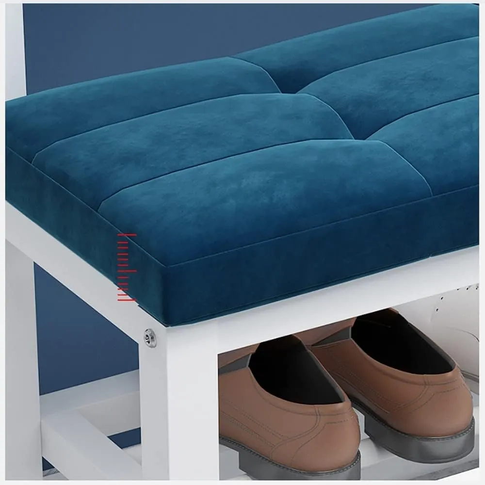 Modern Industrial Entryway Coat Rack with Shoe Bench: 11 Hooks 2 Tier Shoe Rack 4 in 1 Hall Tree for Hallway and Living Rooms Easy to Assemble 100x30x172cm
