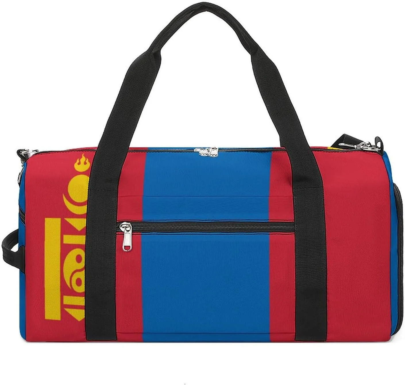 Mongolia Flag Gym Bag for Boys Girls with Shoe Compartment Lightweight Weekender