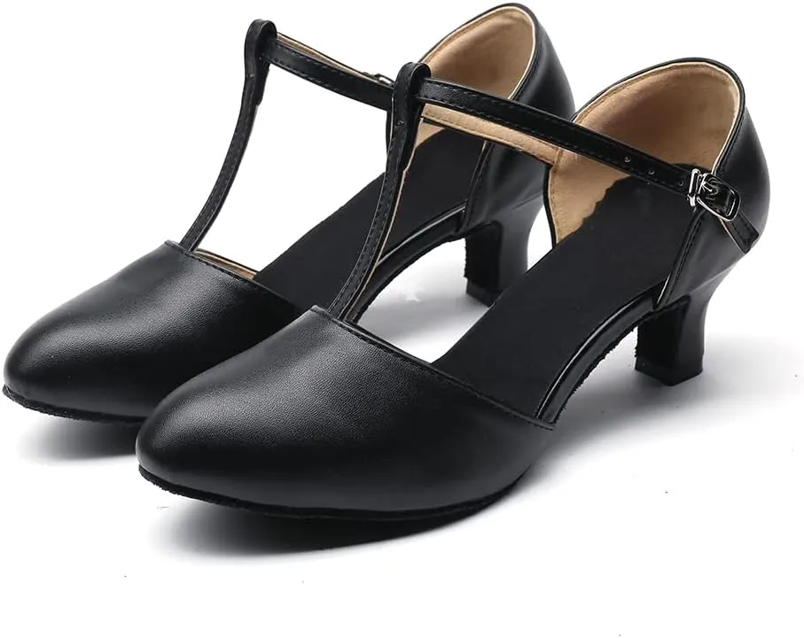 MSMAX Girls Latin Shoe Women's Professional Leather Ballroom Modern Character Dance Wedding Pump Shoes