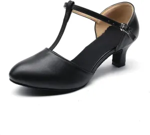 MSMAX Girls Latin Shoe Women's Professional Leather Ballroom Modern Character Dance Wedding Pump Shoes