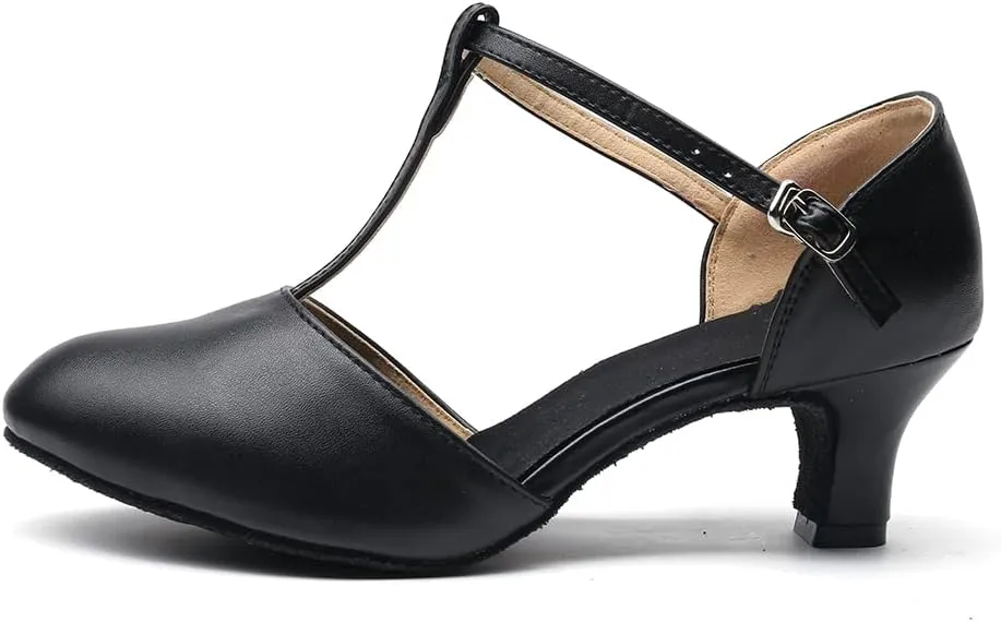 MSMAX Girls Latin Shoe Women's Professional Leather Ballroom Modern Character Dance Wedding Pump Shoes