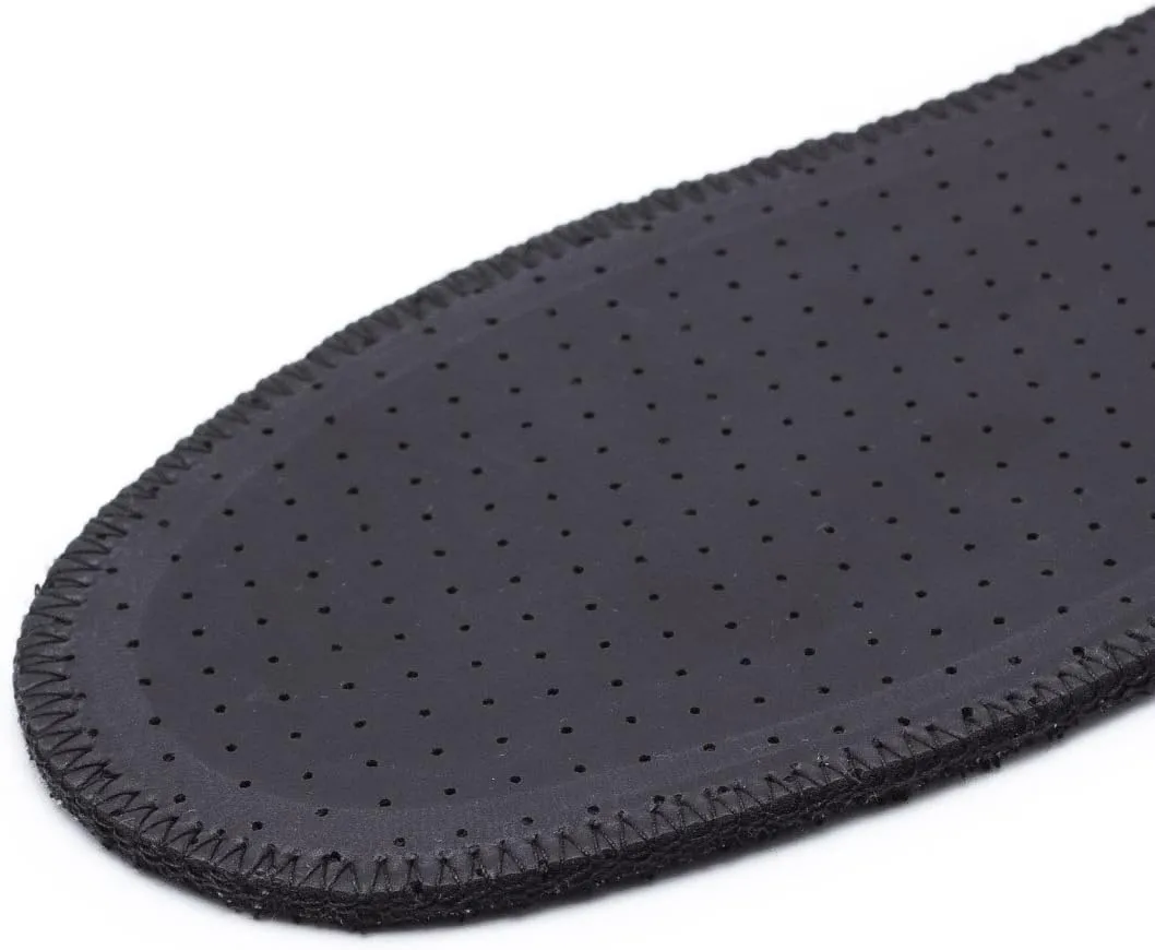 Natural Summer Black Terry Cloth Insoles, Soft, Flexible, Fresh Barefoot Terry Cotton Shoe Insoles (2 Pairs, 8 Women US)