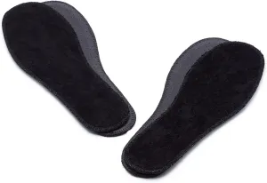Natural Summer Black Terry Cloth Insoles, Soft, Flexible, Fresh Barefoot Terry Cotton Shoe Insoles (2 Pairs, 8 Women US)