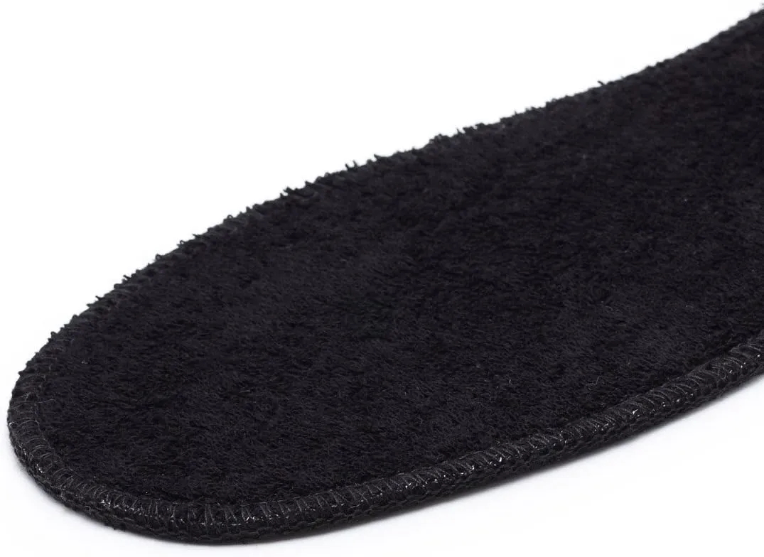 Natural Summer Black Terry Cloth Insoles, Soft, Flexible, Fresh Barefoot Terry Cotton Shoe Insoles (2 Pairs, 8 Women US)