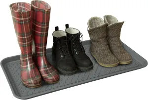 Navaris Large Shoe Drip Tray - Waterproof Indoor or Outdoor Boot Storage Tray - Big Shoe Mat, Muddy Boots, Rain Boots - Shoe Rack or Stand Accessory - Gray
