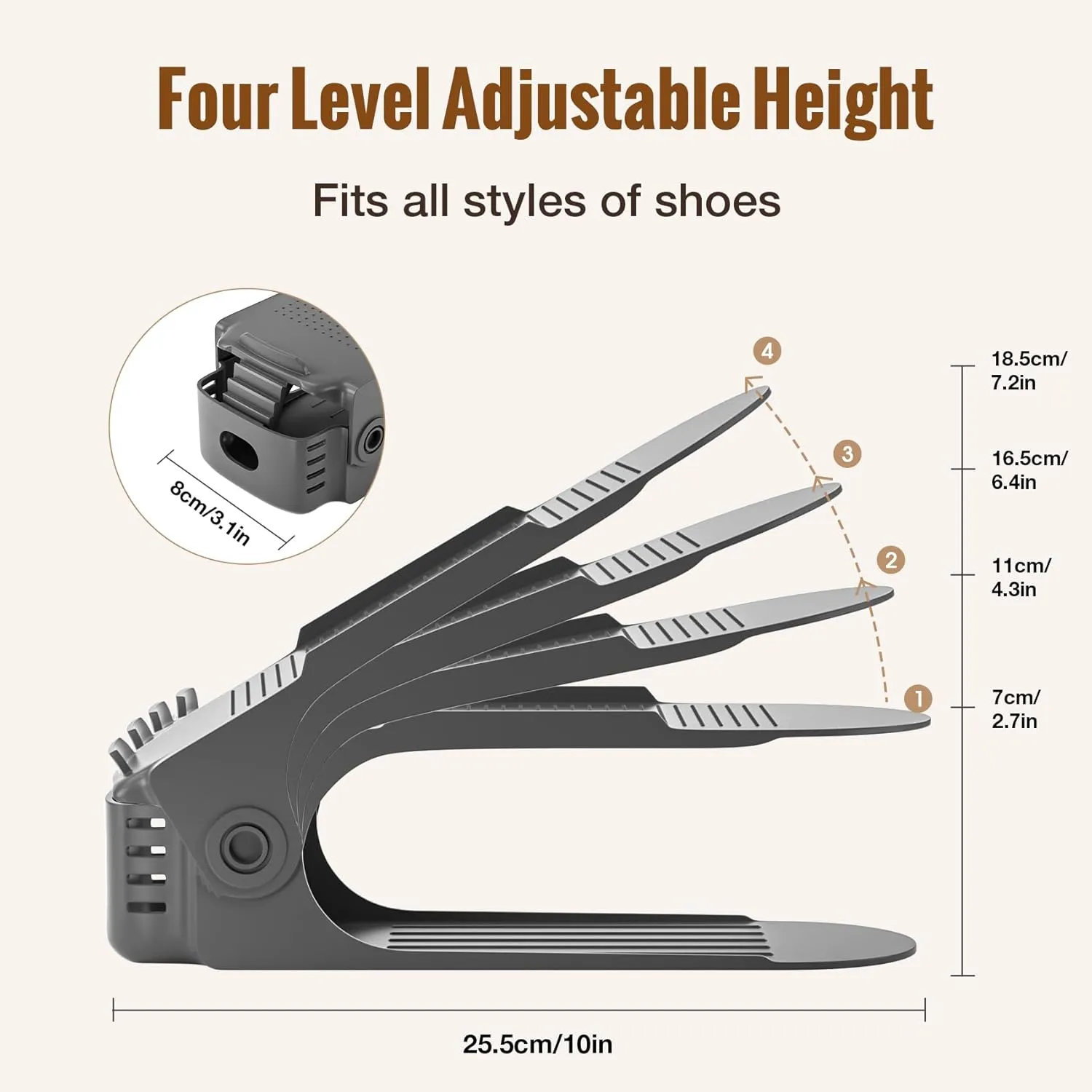 Neprock Shoe Slots Organizer, Shoe Rack Space Saver Organizador De Zapatos (12 Pack) Grey