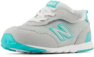 New Balance Baby 515 V1 New-b Hook and Loop Sneaker, Concrete/Cyber Jade, 3 US Unisex Infant