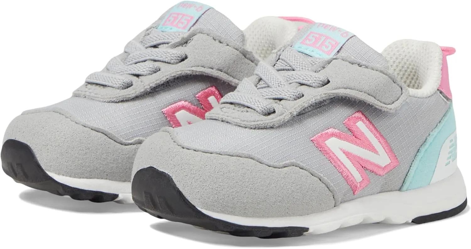 New Balance Baby 515 V1 New-b Hook and Loop Sneaker, Rain Cloud/Reflection/Signal Pink, 2 US Unisex Infant