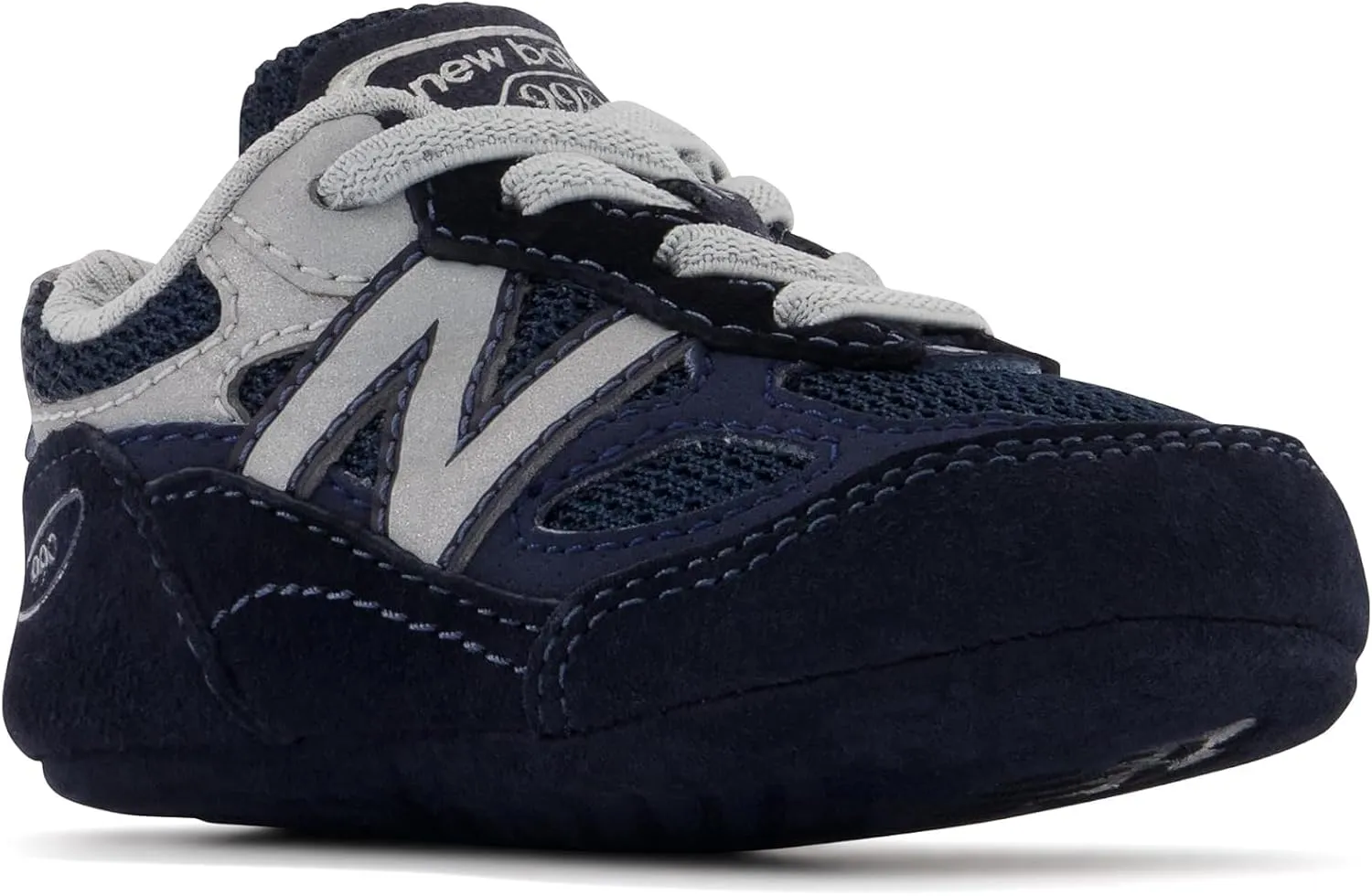 New Balance Baby Boys 990 V6 Lace-up Sneaker, Navy/Silver, 2 Infant