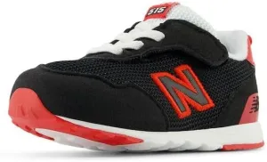 New Balance Kids 515 V1 New-b Hook & Loop Sneaker, Black/True Red, 8 US Unisex Toddler