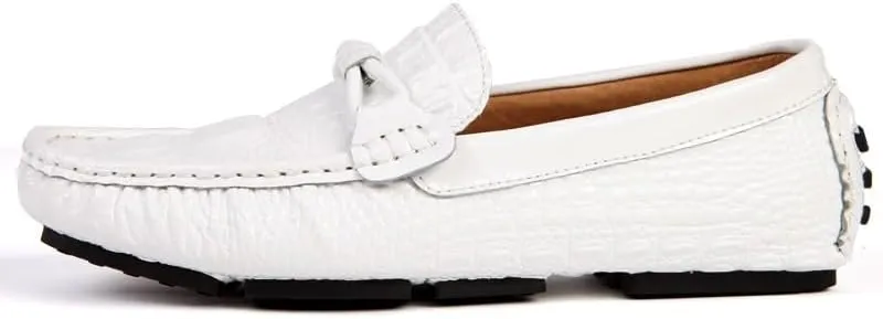 New Men's Loafers Round Toe Crocodile Print Driving Style Loafer Anti-Slip Comfortable Flexible Classic Walking Slip-on