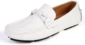 New Men's Loafers Round Toe Crocodile Print Driving Style Loafer Anti-Slip Comfortable Flexible Classic Walking Slip-on