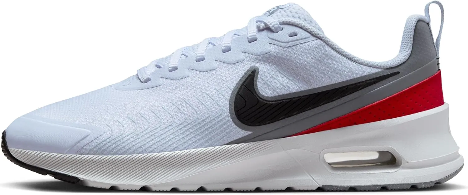 Nike Air Max Nuaxis, Men's Sportswear, Football Grey Black White Gym Red, 10 US