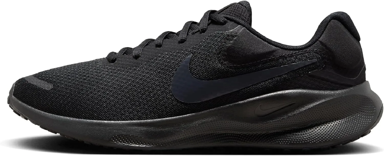 NIKE Men's Running Shoe, Black Off Black, 8.5 AU