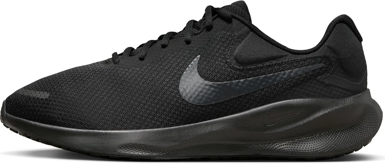 Nike Revolution 7 Men's Road Running Shoes (Extra Wide) (FB8501-001,Black/Off Noir) Size 12