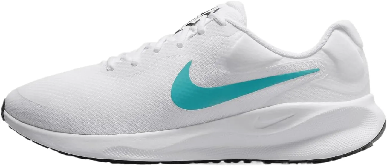 Nike Revolution 7 Men's Road Running Shoes (FB2207-103, White/Pure Platinum/Dusty Cactus) Size 11
