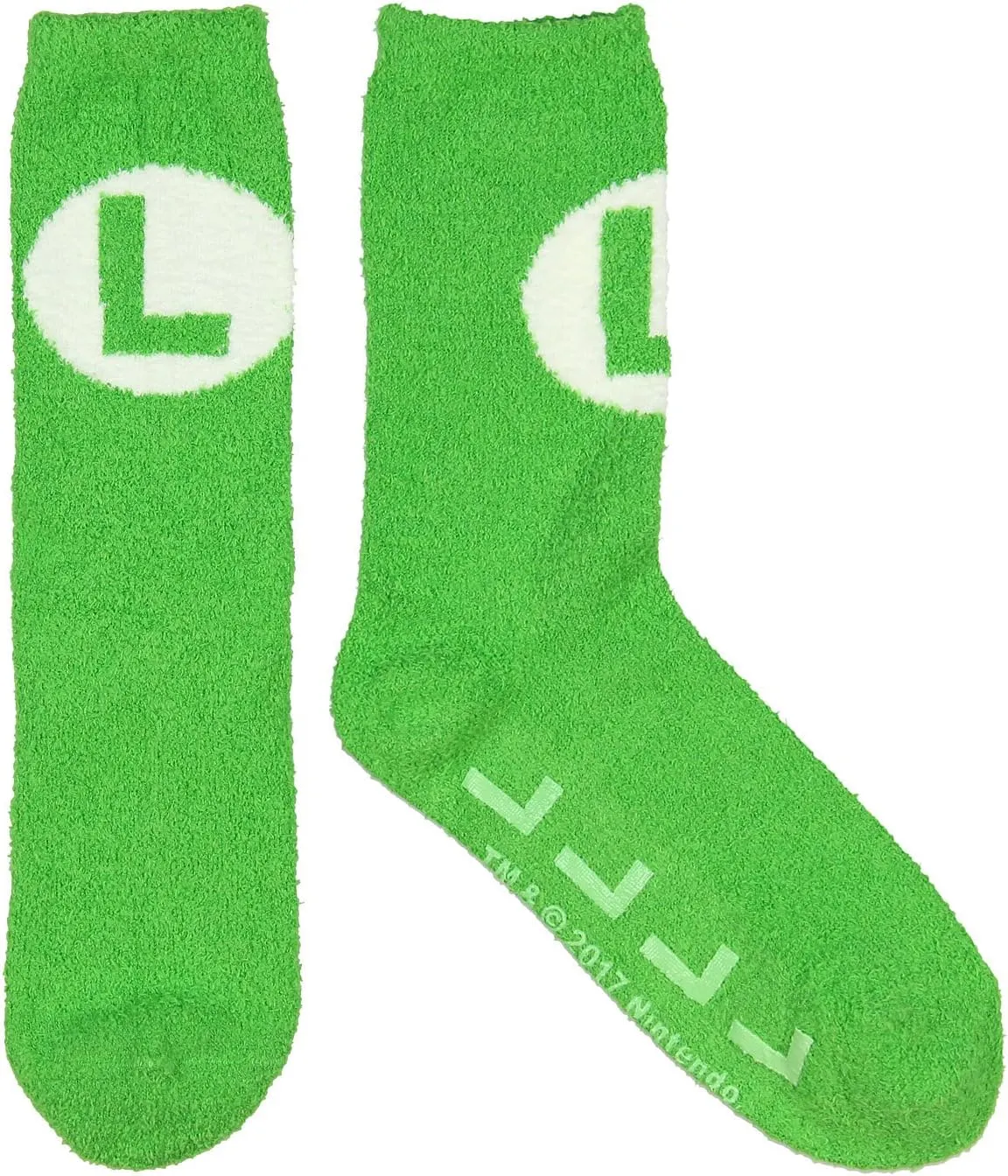 Nintendo Super Mario Luigi Logo Cozy Adult Crew Socks