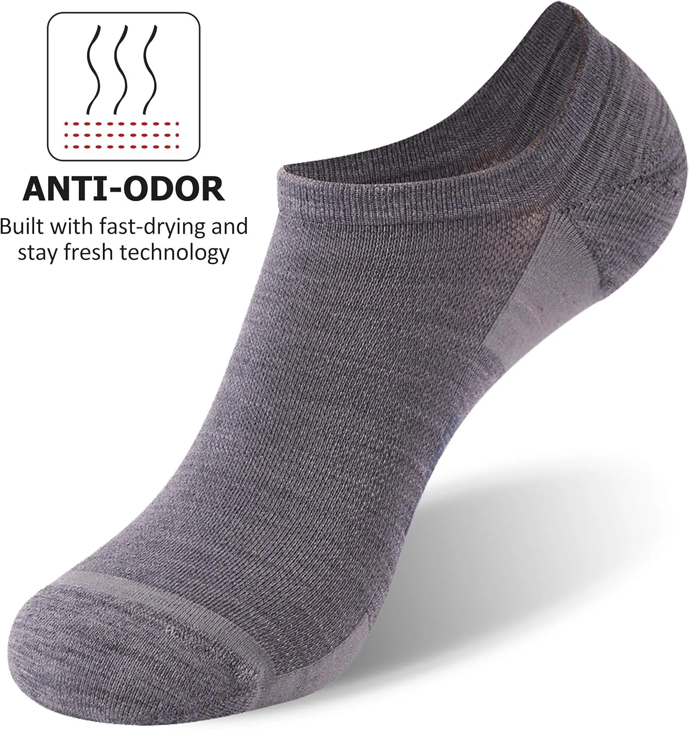 No Show Athletic Socks, ZEALWOOD Unisex Merino Wool Ultra-Light Running Tennis Golf Socks,1/3 Pairs