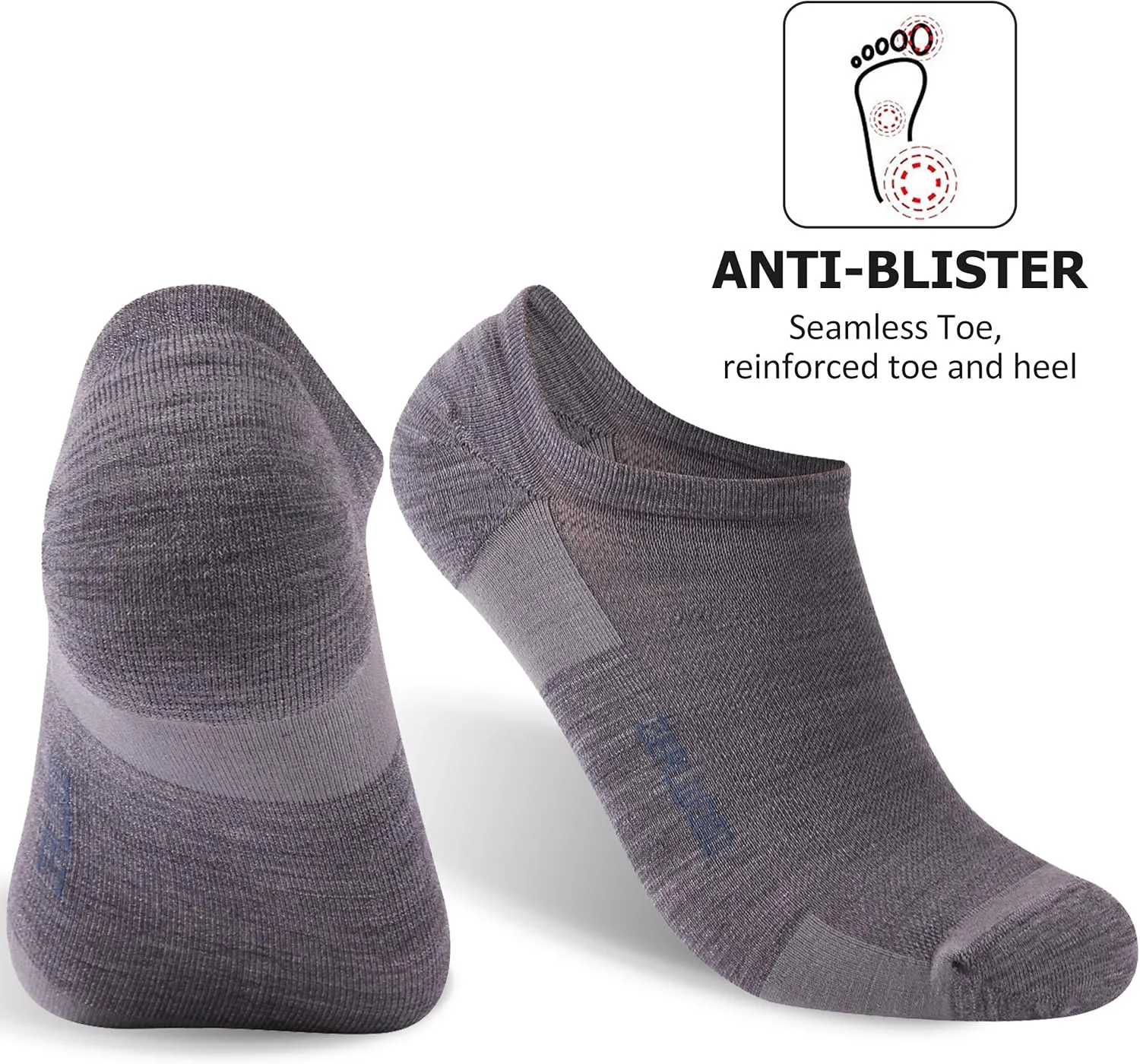 No Show Athletic Socks, ZEALWOOD Unisex Merino Wool Ultra-Light Running Tennis Golf Socks,1/3 Pairs