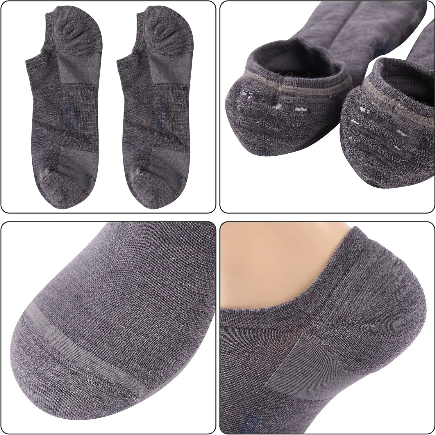 No Show Athletic Socks, ZEALWOOD Unisex Merino Wool Ultra-Light Running Tennis Golf Socks,1/3 Pairs