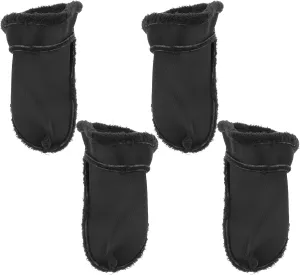 NOLITOY 2 Pairs Furry Liners Insoles Winter Fur Insert Shoe Liners Sole Warm Removable Furry Liners House Slippers Fleece for Outdoor Indoor Black 35-36