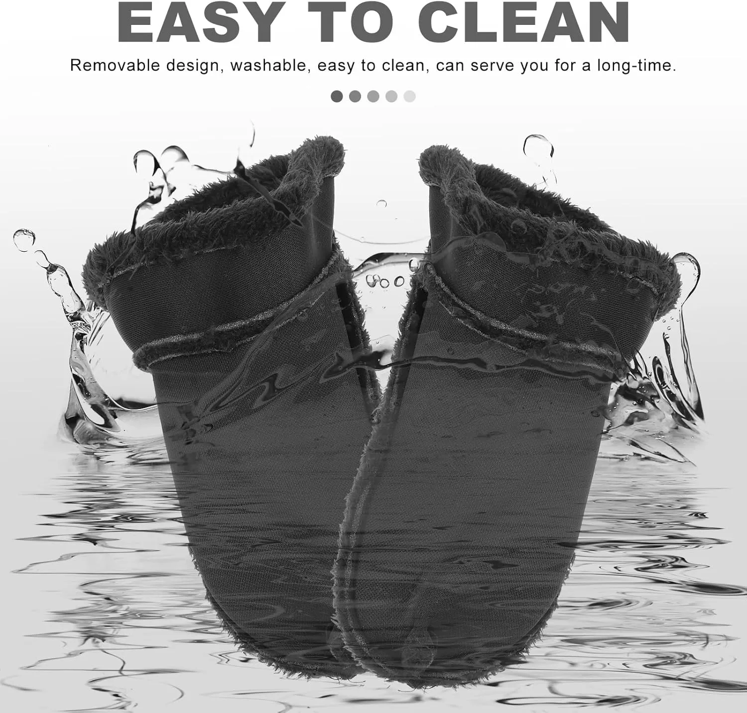 NOLITOY 2 Pairs Furry Liners Insoles Winter Fur Insert Shoe Liners Sole Warm Removable Furry Liners House Slippers Fleece for Outdoor Indoor Black 35-36