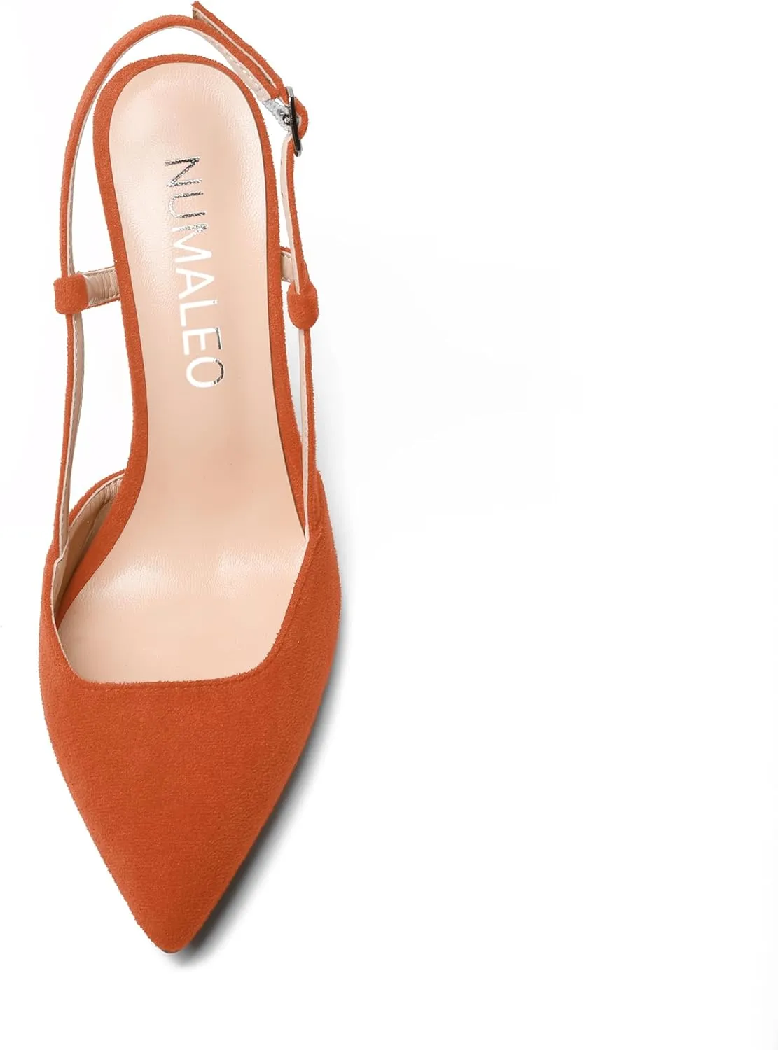 NUMALEO Womens Sexy Pointed Toe Suede Buckle Slingback Comfortable Evening Stiletto High Heel Pumps Shoes 4 Inch