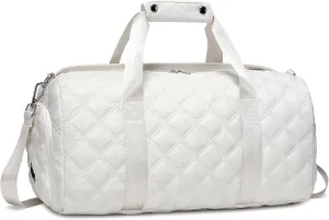 Octsky Gym Bag for Women with Shoe & Wet Compartment (Beige)