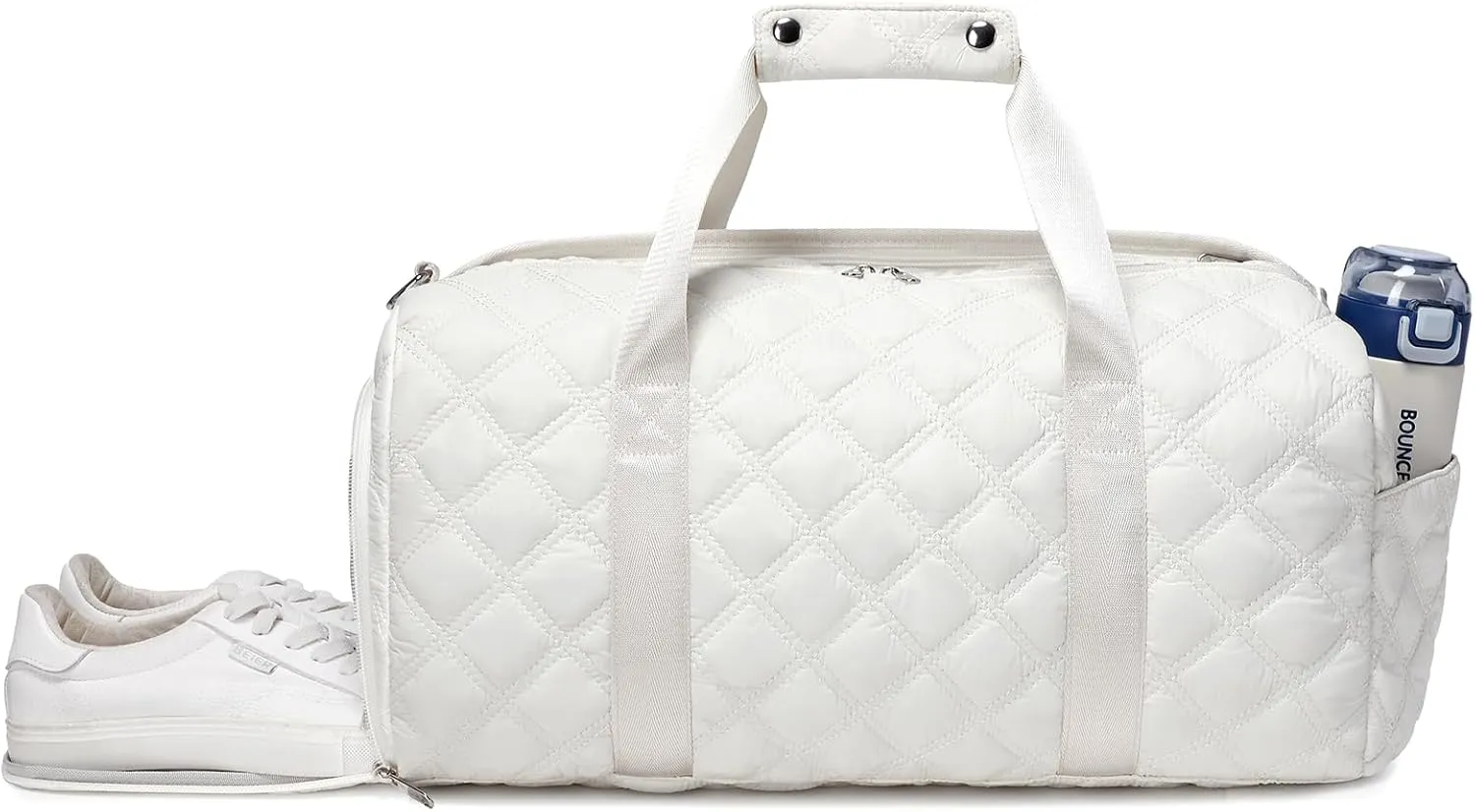 Octsky Gym Bag for Women with Shoe & Wet Compartment (Beige)