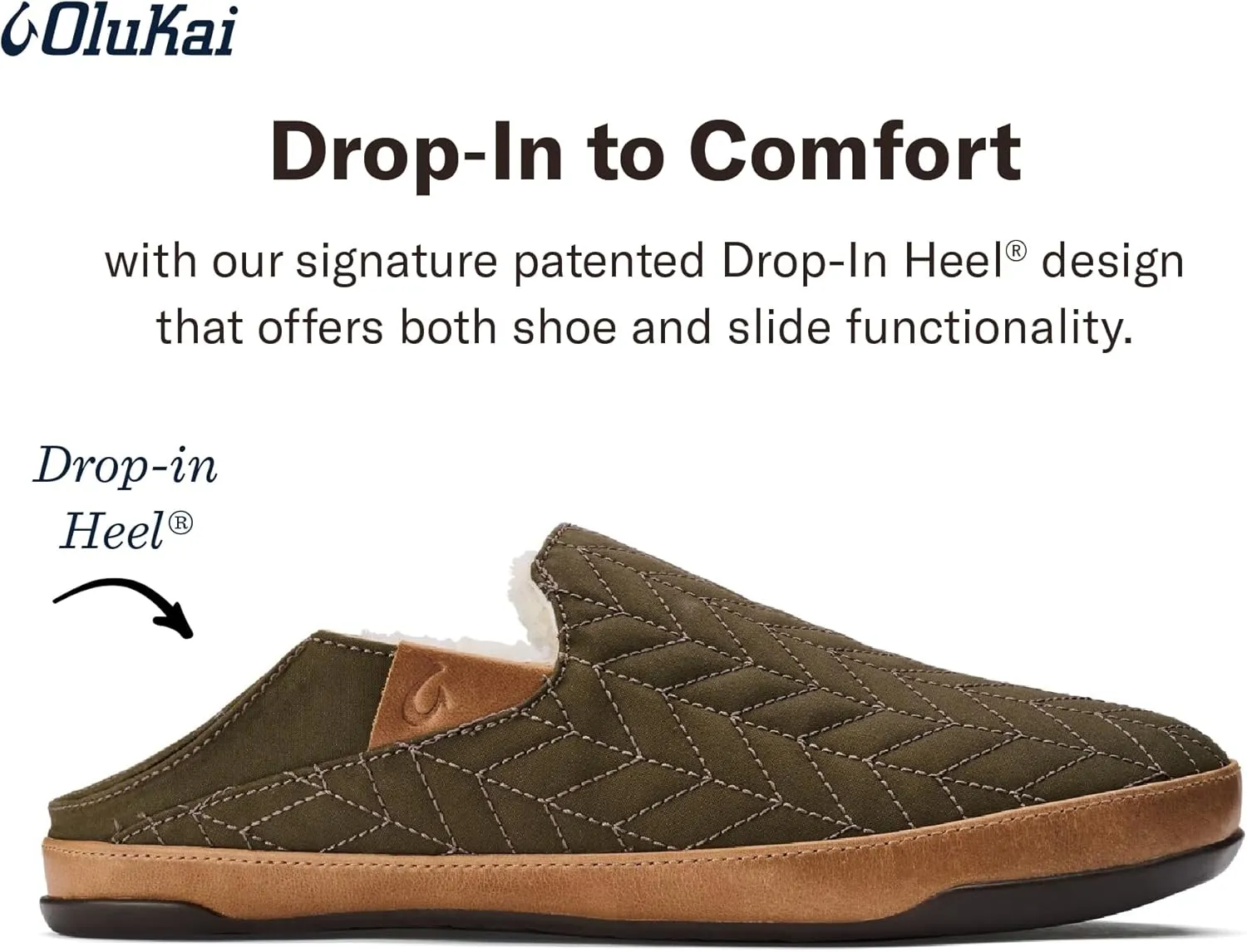 OLUKAI Hanohano Men's Slipper, Weather Resistant Waxed Canvas, Rubber Grip Soles for Inside & Outside Wear, Durable & Comfortable Slip-On