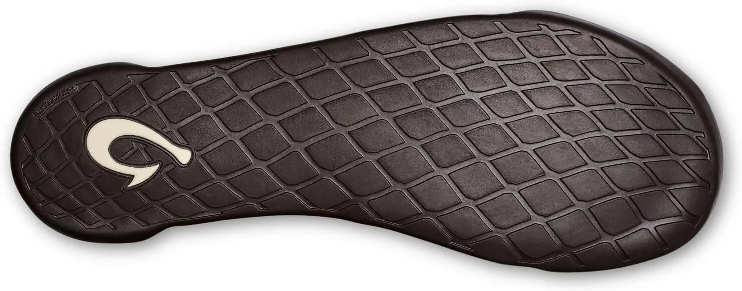 OLUKAI Hanohano Men's Slipper, Weather Resistant Waxed Canvas, Rubber Grip Soles for Inside & Outside Wear, Durable & Comfortable Slip-On