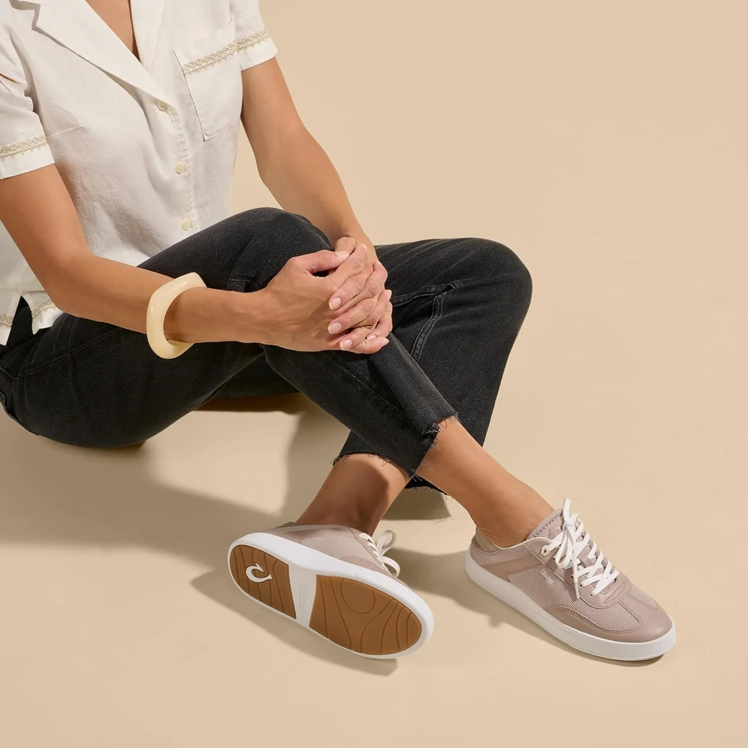 OLUKAI Ha'upu Hulu Women’s Court Sneakers, Tennis Shoes for Everyday Wear, All-Day Comfort & Supportive Shoe