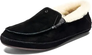 OLUKAI Ku'una Slipper, Women's Slip-On Shoes, Genuine Shearling & Premium Nubuck Leather, Drop-in Heel Design, Cozy & Ultra-Soft Comfort Fit