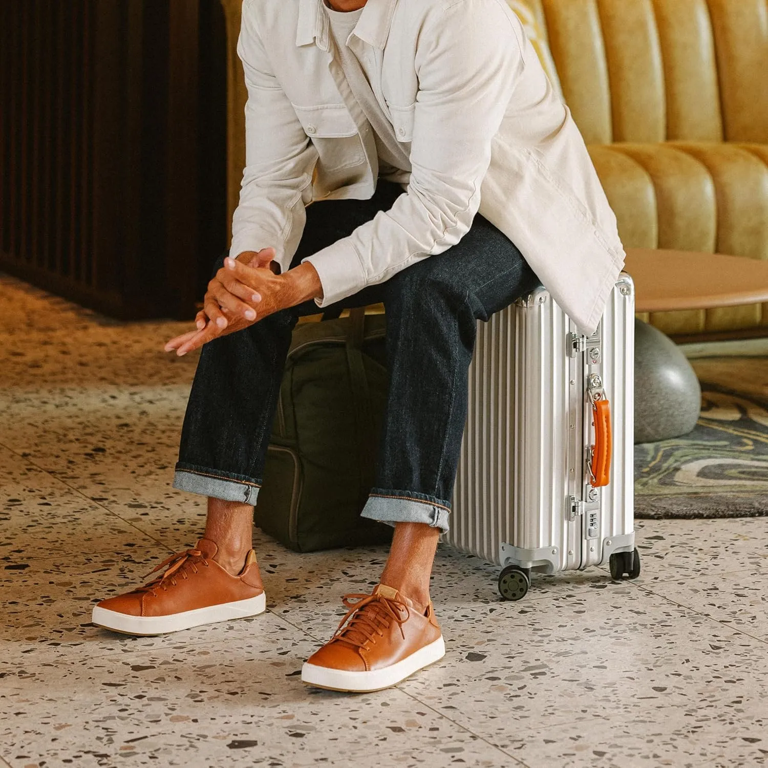 OLUKAI Lae'ahi Li 'ILI Men's Waterproof Leather Sneaker, Versatile & Casual Everyday Shoe, All-Day Comfort & Support, Enhanced Grip & Traction
