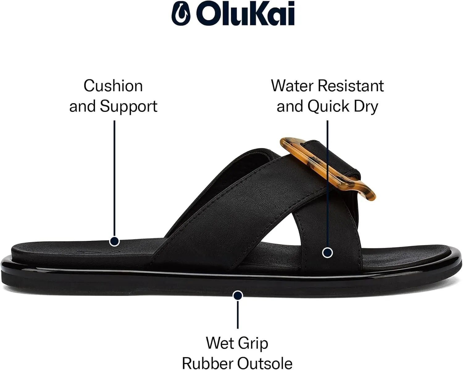 OLUKAI La'i Women's Slide Sandals, Everyday Shoe & Water-Friendly, All-Day Comfort, Stylish & Durable