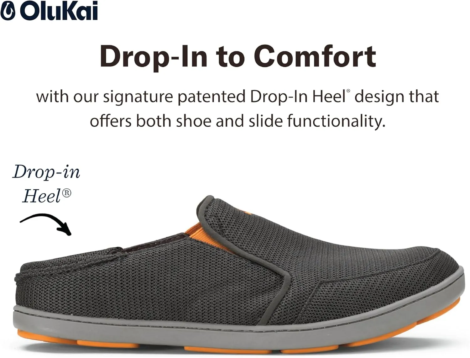 OLUKAI Nohea Mesh Men's Slip On Sneakers, Lightweight & Breathable Shoes for Everyday Wear, All-Weather & Enhanced Traction
