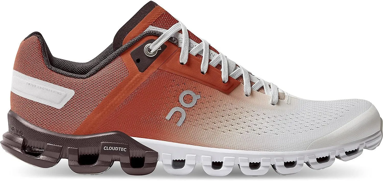 On Women's Cloudflow 3 Running Shoe, Rust/White, 10