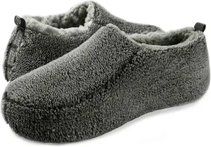 Oooh Yeah Men’s Non-Slip Solid Sherpa Fuzzy Slippers, Soft Cozy Fashion House Slippers for Indoor and Outdoor