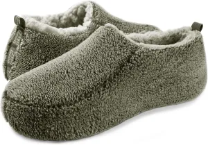Oooh Yeah Men’s Non-Slip Solid Sherpa Fuzzy Slippers, Soft Cozy Fashion House Slippers for Indoor and Outdoor