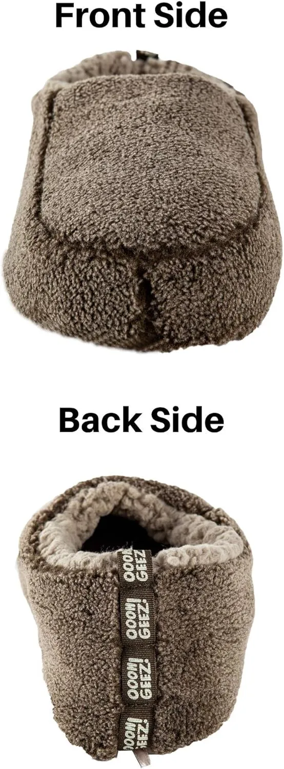 Oooh Yeah Men’s Non-Slip Solid Sherpa Fuzzy Slippers, Soft Cozy Fashion House Slippers for Indoor and Outdoor