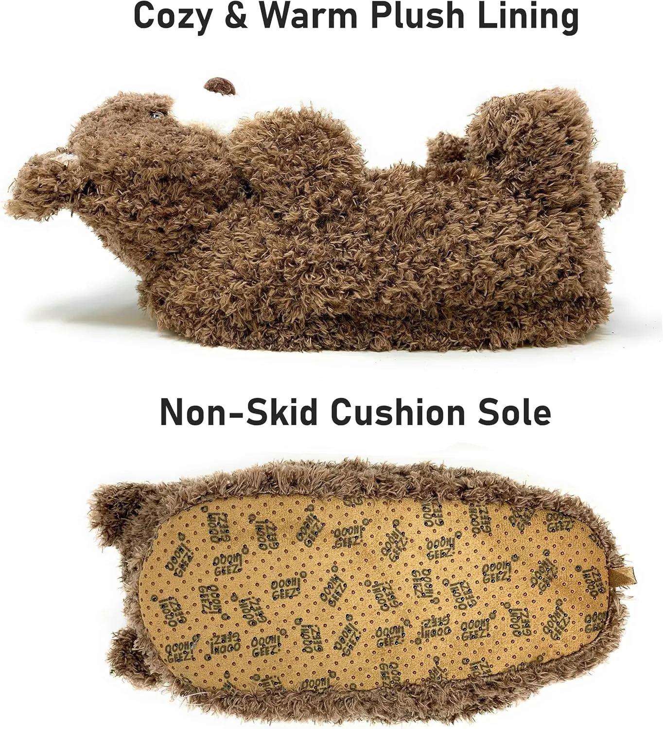 ooohyeah Funny Animal Hug Slippers for Women, Cute Plush Cozy Warm Slippers, Novelty Slippers with Grippers